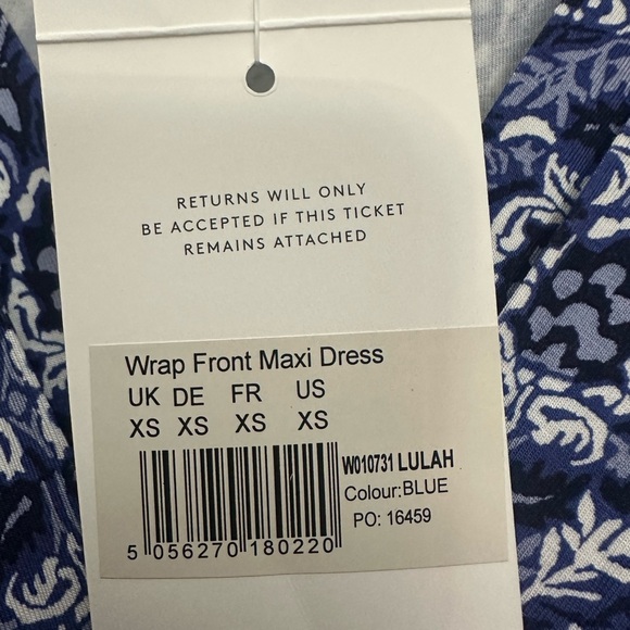 Seraphine Mediterranean Blue Maternity And Nursing Dress Size XS Wrap Front NWT - Picture 8 of 8